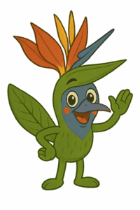 Kaleo Birds of Paradise Bird with bright petals and tropical feathers