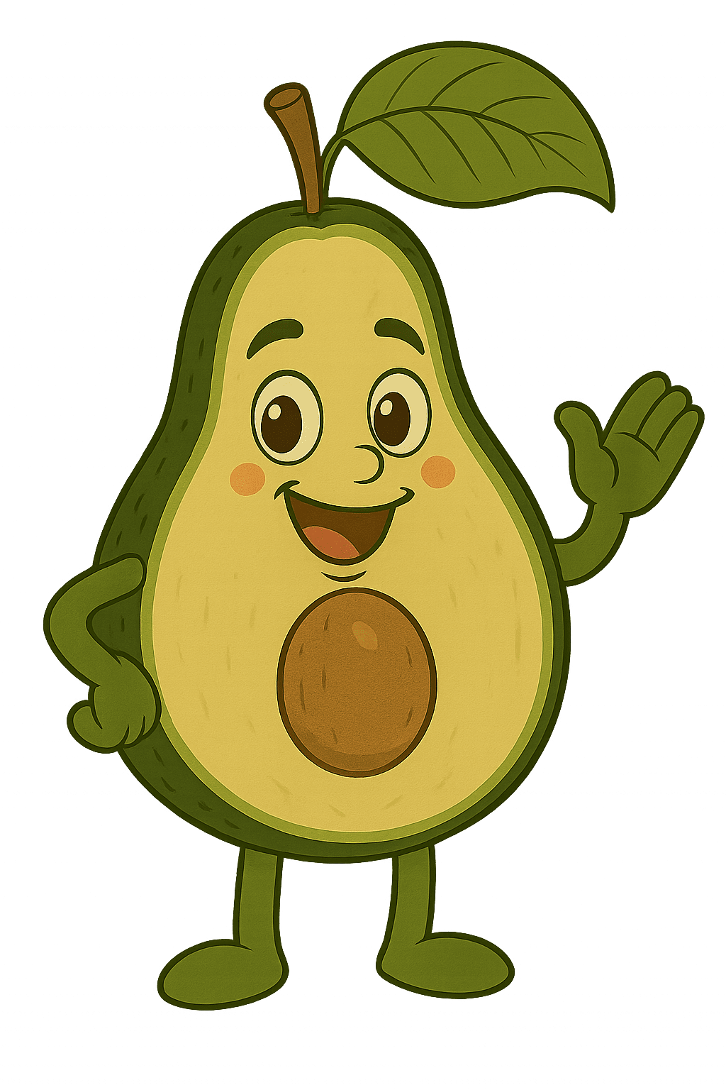 Makana Avocado character with smooth green skin and warm expression
