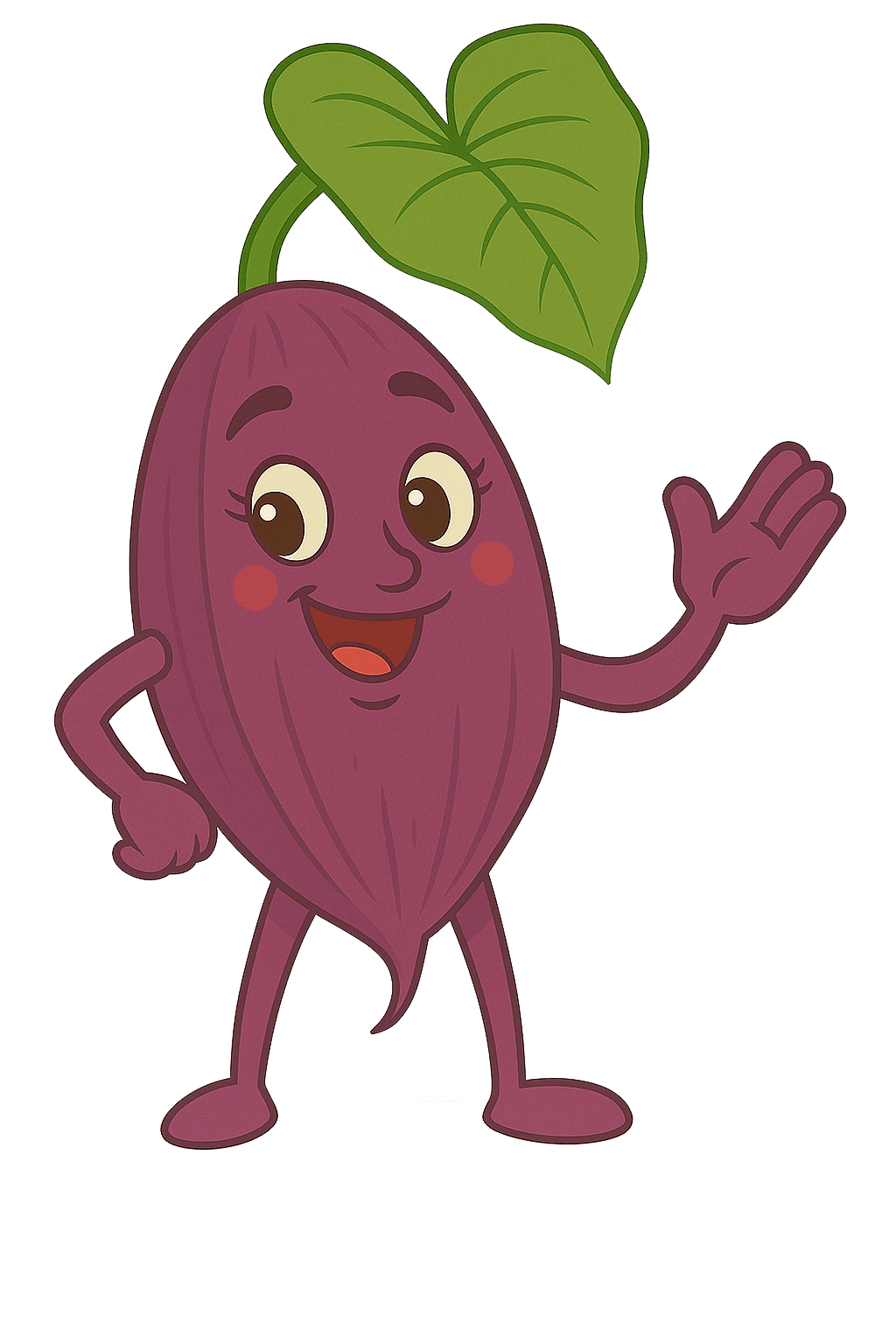 Nani the Taro Root character with earthy tones and calm features